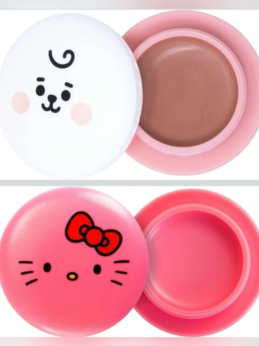 The Creme Shop Hello Kitty BT21 Moisturizing Macaron Lip Balm Duo